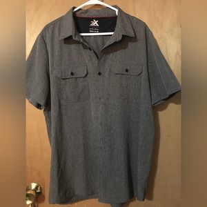 Zeroxposur Size XL Men's Heather Short Sleeve Vented Button Up Shirt
